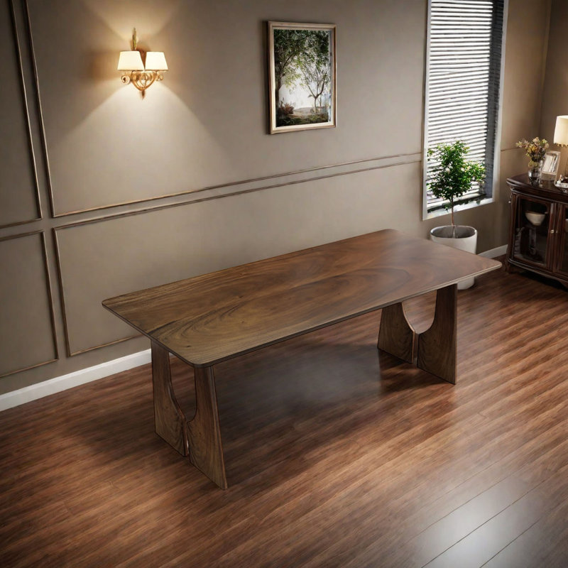 Modern Solid Wood Dining Table, 29.5"H x 55.1"L x 27.6"W