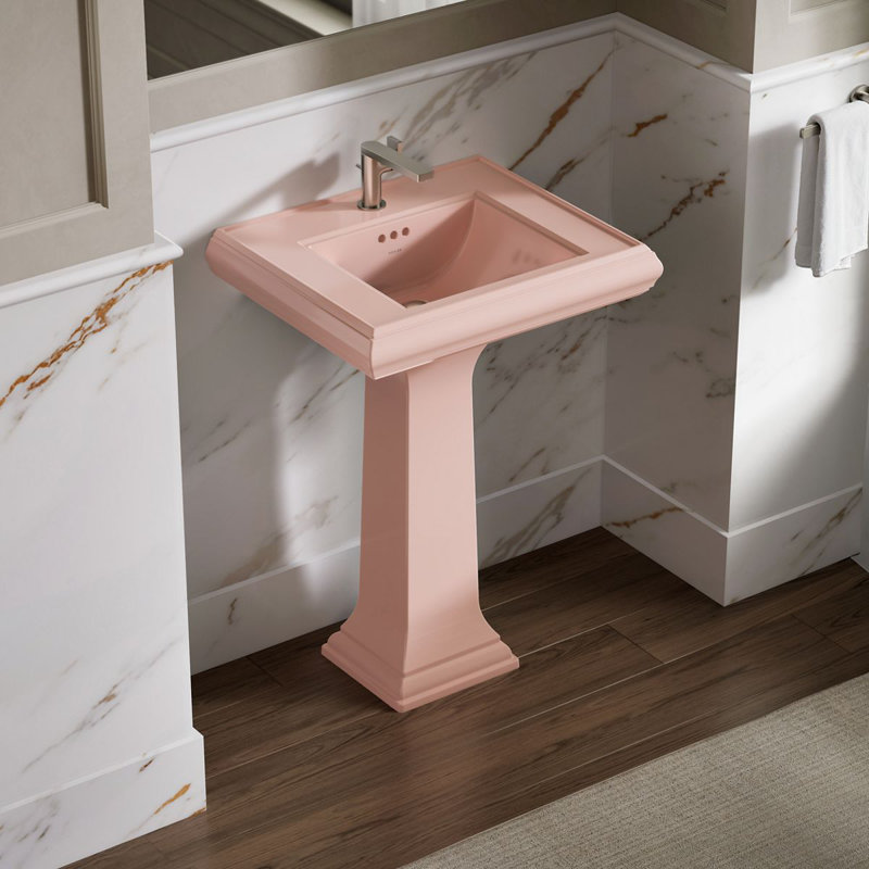 Memoirs Bathroom Sink Pedestal Only, Peach Blow