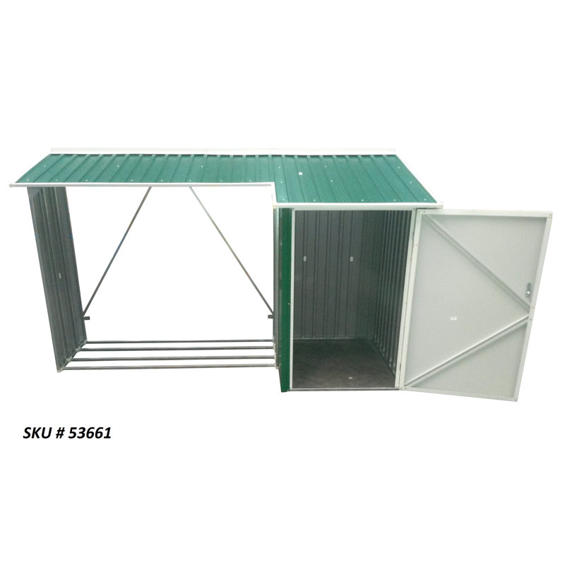 Ruxt 107.3'' W x 39.5'' D Metal Log Store, Green