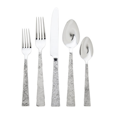 Ensemble de couverts 5 pièces en acier inoxydable 18/10, service pour 1 Slate