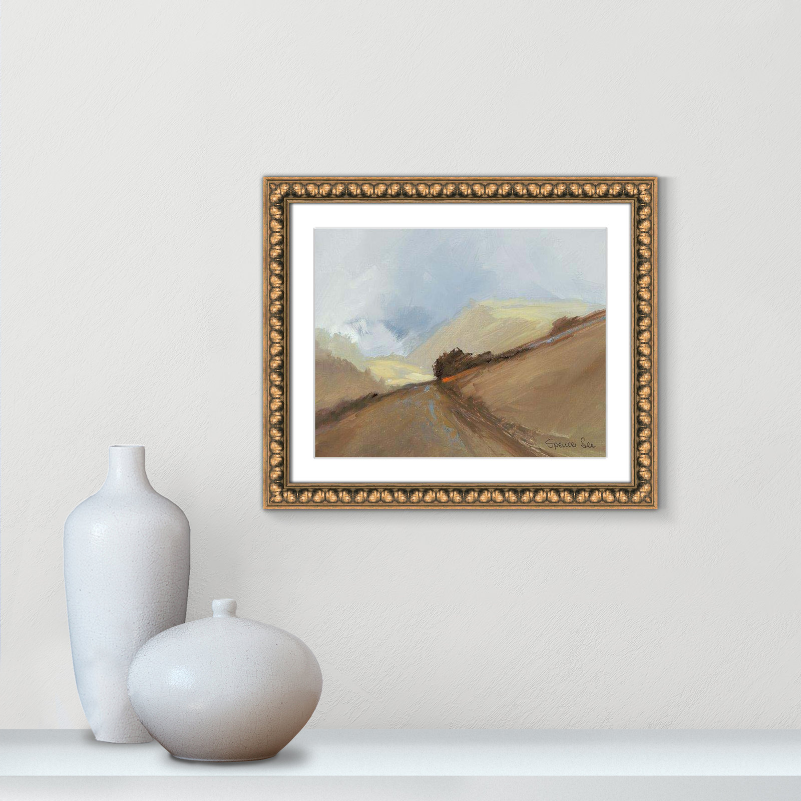 Heaven And Earth II by Spencer Lee, Gold Framed, 17" H x 20" W x 0.75" D