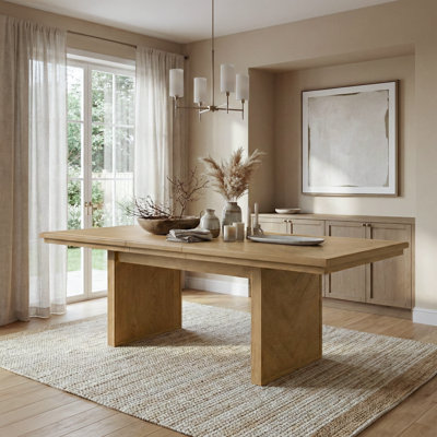 Table de salle à manger extensible en acacia massif de 72 à 90 po Gamino