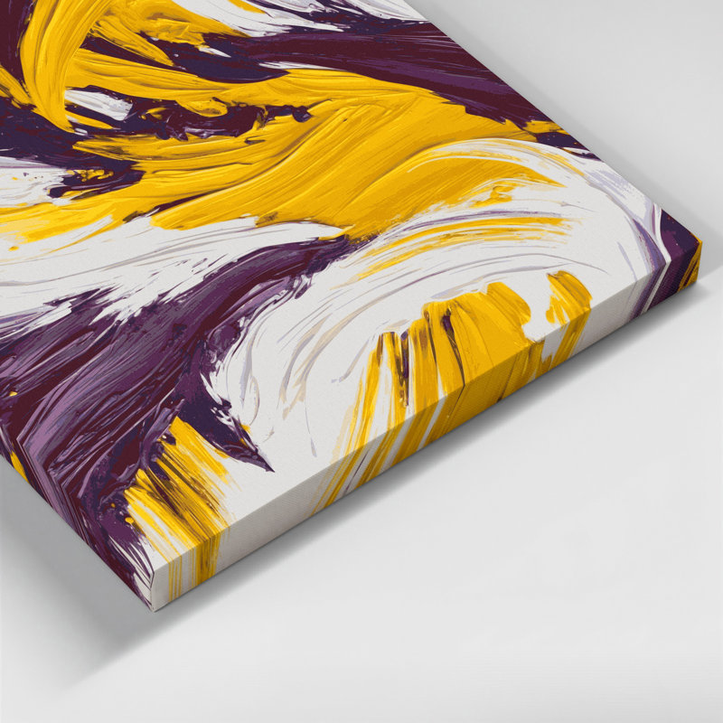 «Lyrical Abstraction 52», art mural sur toile grise, H 8 po x l 8 po