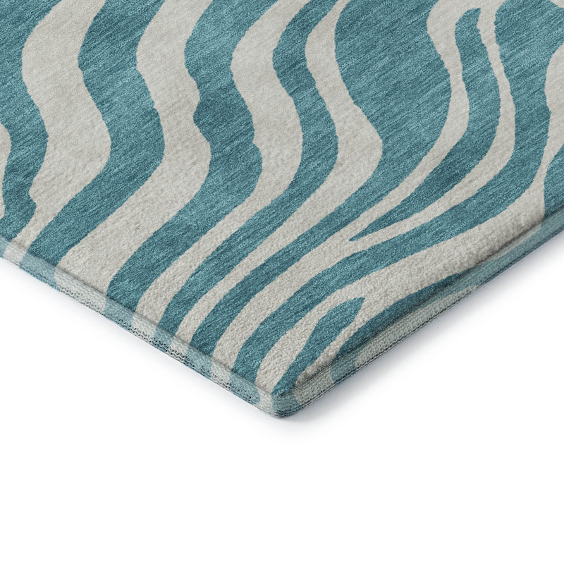 Tapis à imprimé animal de qualité supérieure lavable à la machine Kian AMF1042, Rectangle 5 pi x 7 pi 6 po