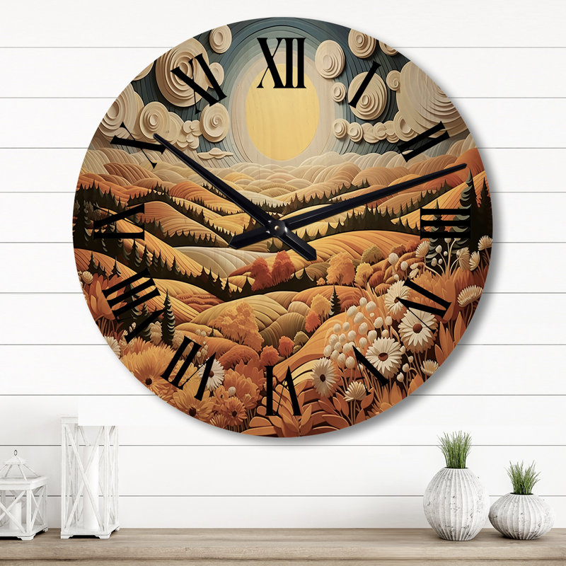 Horloge murale en bois massif Venette, Grand