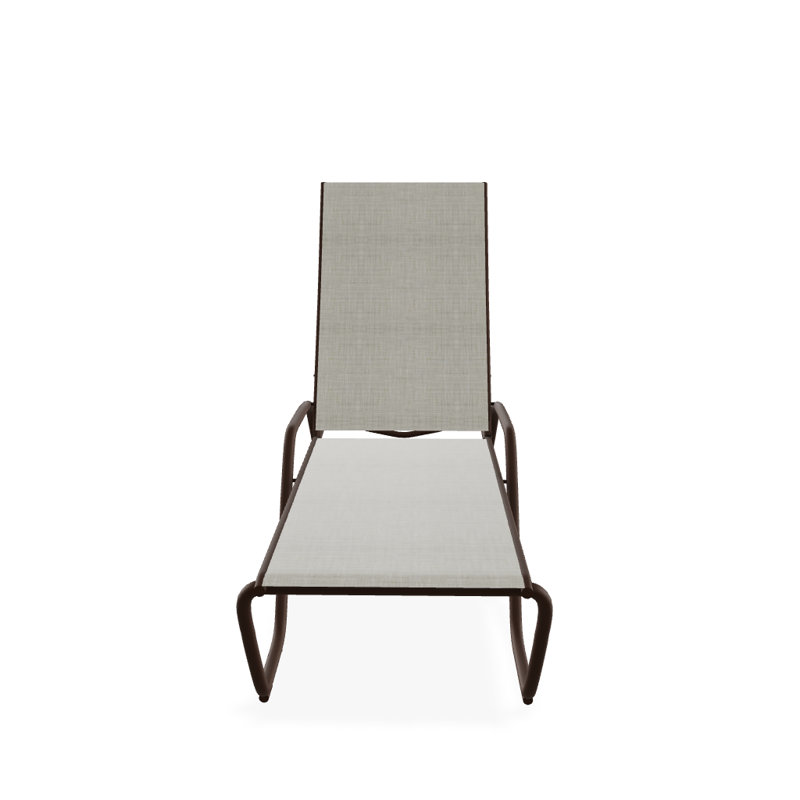 Outdoor Rust-Resistant Metal Chaise Lounge, Textured Kona, Ella