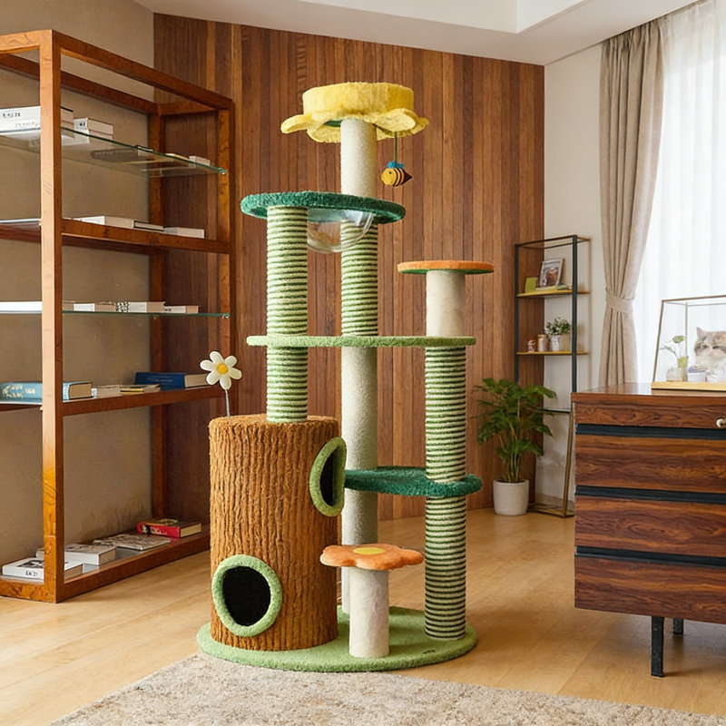 Structure d'escalade créative multicolore pour chat
