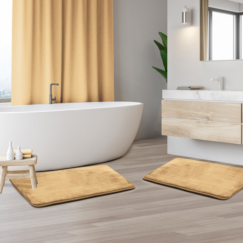 Steph Luxury Memory Foam Bathroom Rug Set, Petit: l 17 po x L 24 po, Chameau