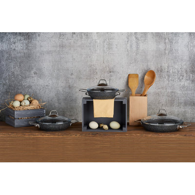 East Urban Home 2 Quarts Granite Pot Set