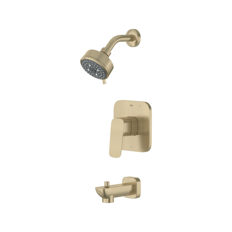 Cubeo Pressure Balance Valve Tub/Shower Trim Kit, GROHE BRUSHED NICKEL