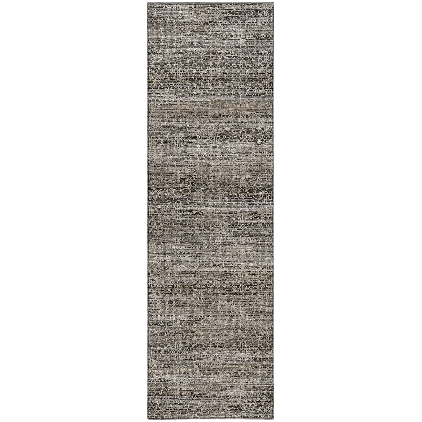 Premium Machine Washable Tirico Casual Rug, Silver, 2'3" x 7'6" Runner