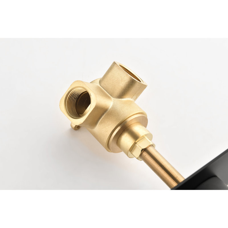Soupape de réglage du débit de douche 3/4 po en métal coulé - Noir mat, laiton, débit très élevé, avec poignée réglable pour un contrôle précis