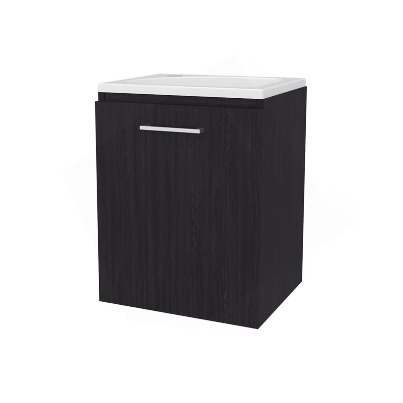 Wengue Bathroom Vanity With Integrated Sink, Dark Brown