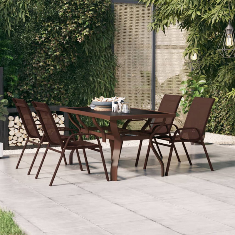 Igor Rectangular Metal Outdoor Dining Table , cm W cm D, Brown