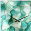 Seagrass mosaïque émeraude motif côtier - horloge murale asymétrique abstraite-106136907