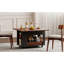 Table basse / table d'appoint moderne 27,6 po avec plateau pliable et roulettes, rangement multi-niveaux, noir et noyer, table-604148478