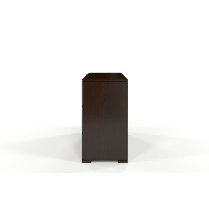 Marchell Solid Wood 120cm W 3 - Drawer Chest of Drawers, Palisander