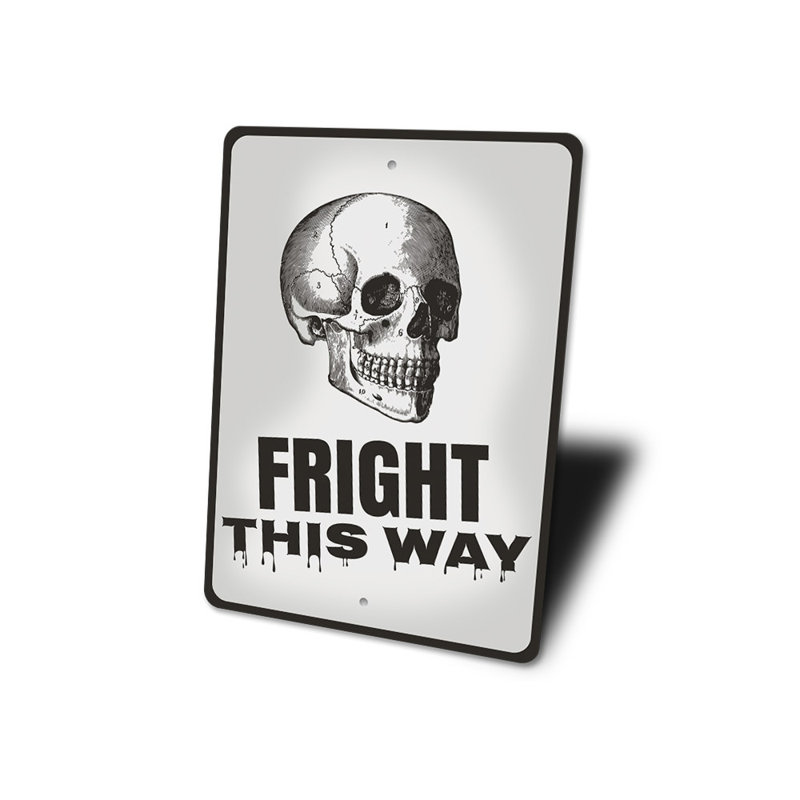 Panneau «Fright This Way» en aluminium, H 14 po x l 10 po x P 0,04 po