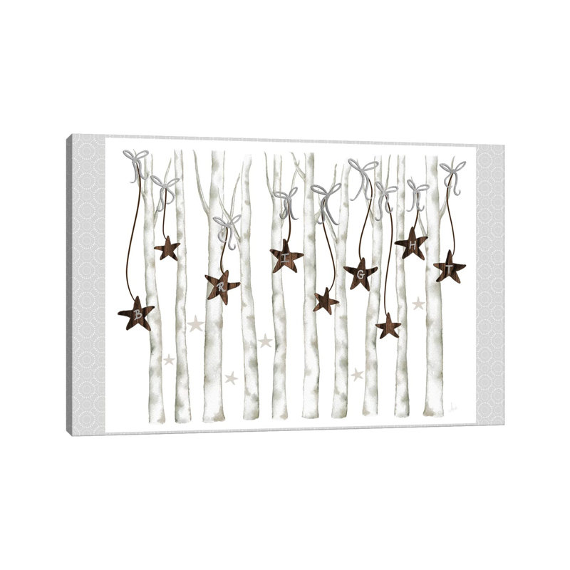 Merry And Bright Birch Trees II by Andi Metz - Wrapped Canvas Print, 20.32 cm H x 30.48 cm W