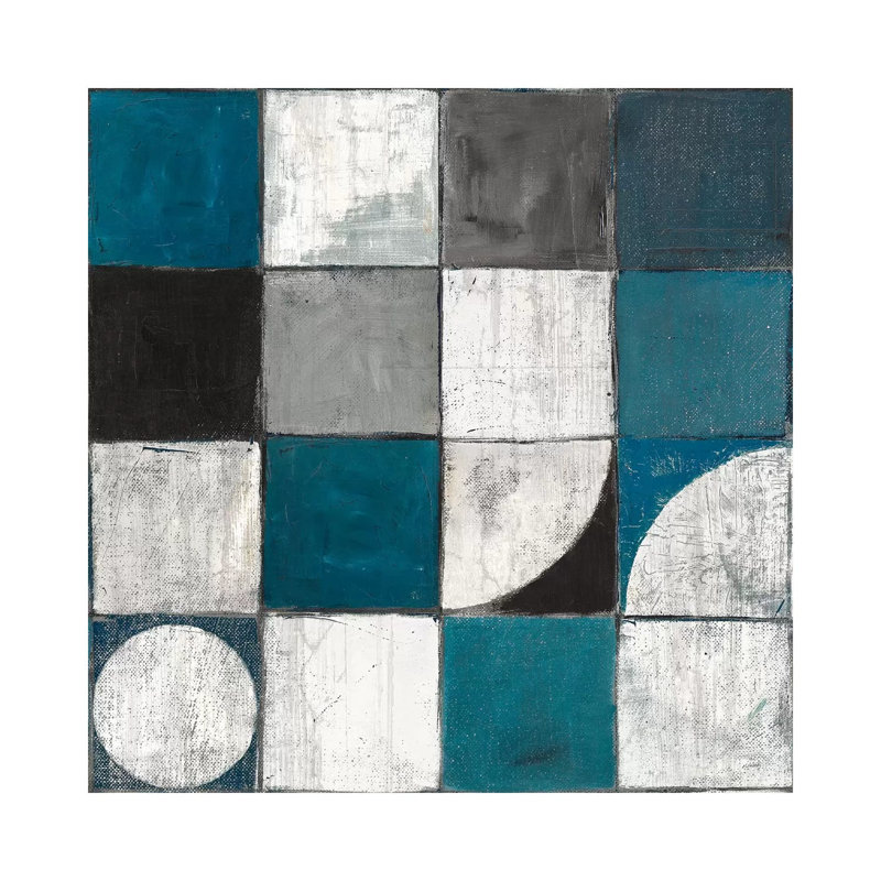 Tango Detal I Blue And Grey by Mike Schick - Wrapped Canvas Painting, 30.48cm H x 30.48cm W x 1.91cm D