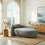Méridienne moderne à compression ovale avec dossier et accoudoirs intégrés, chaise longue rembourrée et rembourrée Bouclé-1753744758