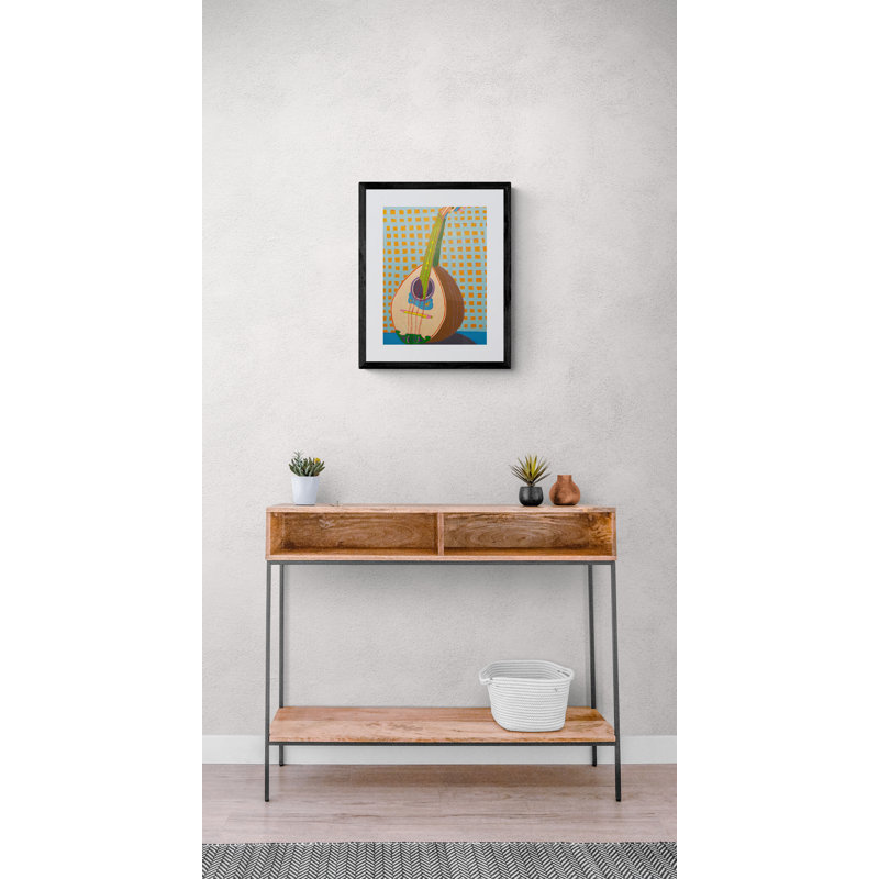 Mandolin Print by Sue Graef, Black Framed Canvas, 32" H x 24" W