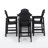 3-Piece HDPE Indoor/Outdoor Bar Height Bistro Set, 31.1" Round Pub Table With 2 Bar Stools, All-Weather Patio Furniture For Balcony, Deck, Poolside & Coastal Use-653868718