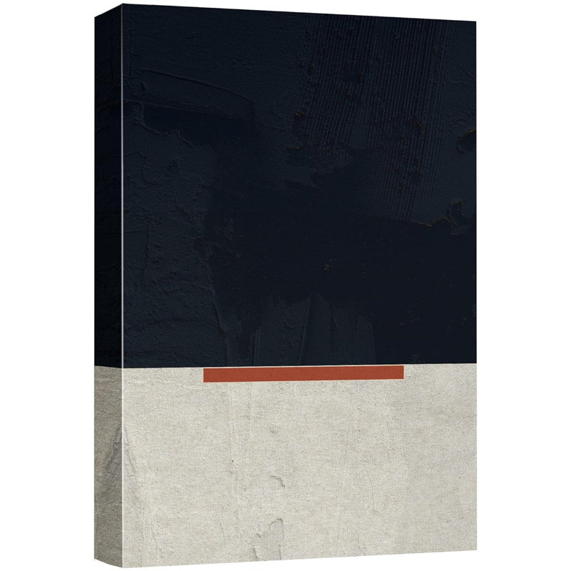 Décoration murale nordique contemporaine minimaliste rétro noir et gris, Toile tendue, H 48 po x l 32 po x P 1,5 po
