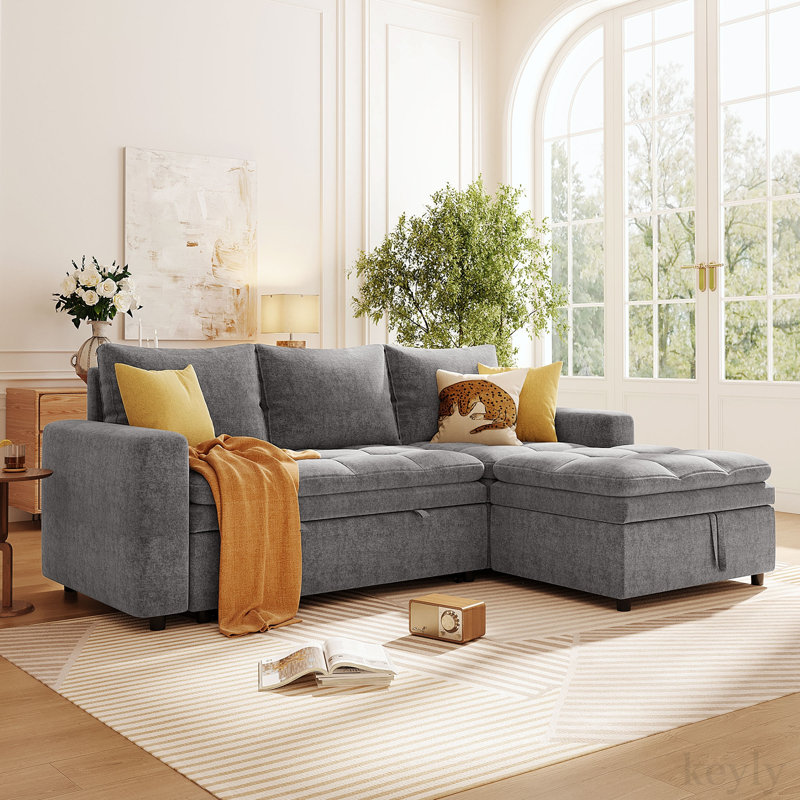 Accoudoirs carrés de 89 po, Polyester gris