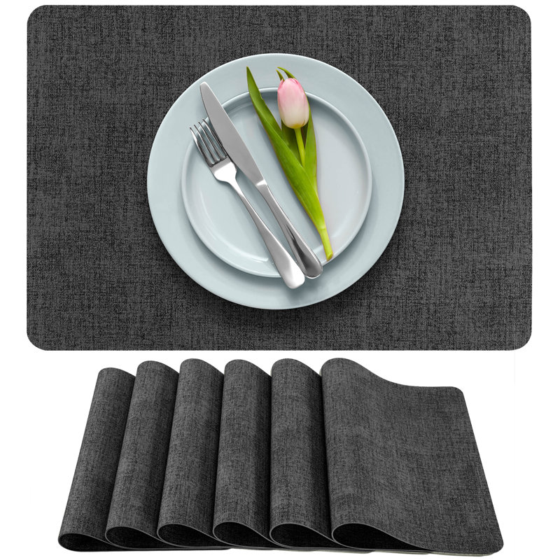 Couleur unie et texturée Erlyne, Gris foncé