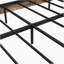 Structure de lit flottant pleine grandeur avec lumières DEL, plateforme en métal robuste pour chambres à coucher modernes - brun-541153919