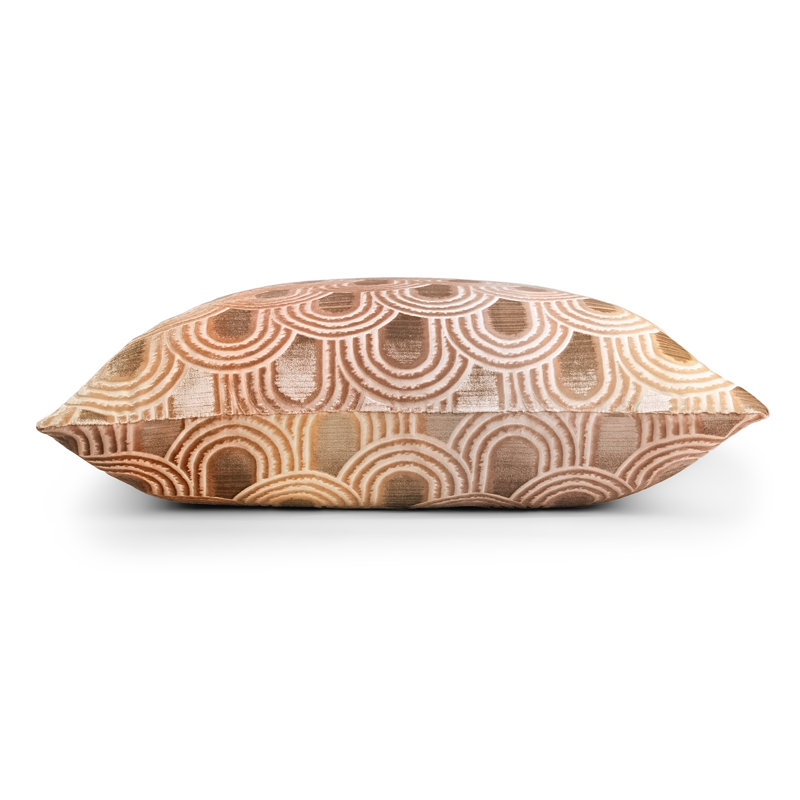 Endless Square Velvet Pillow, Down Blend;Feather, Sunstone, Square 20"