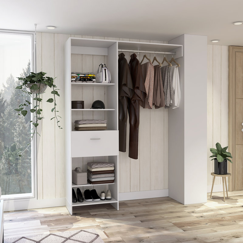 Lenox 1Drawer 4Shelf Closet System White