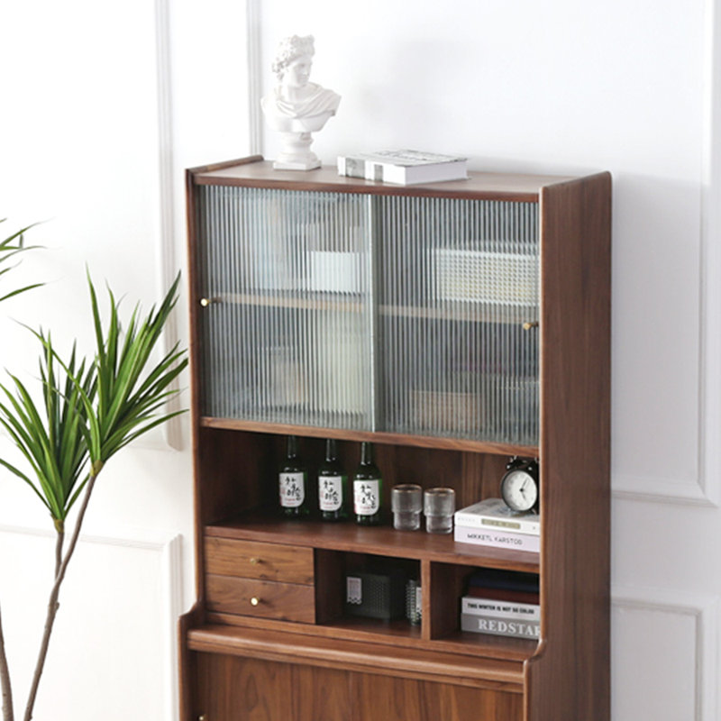 Black walnut unique design bookcase