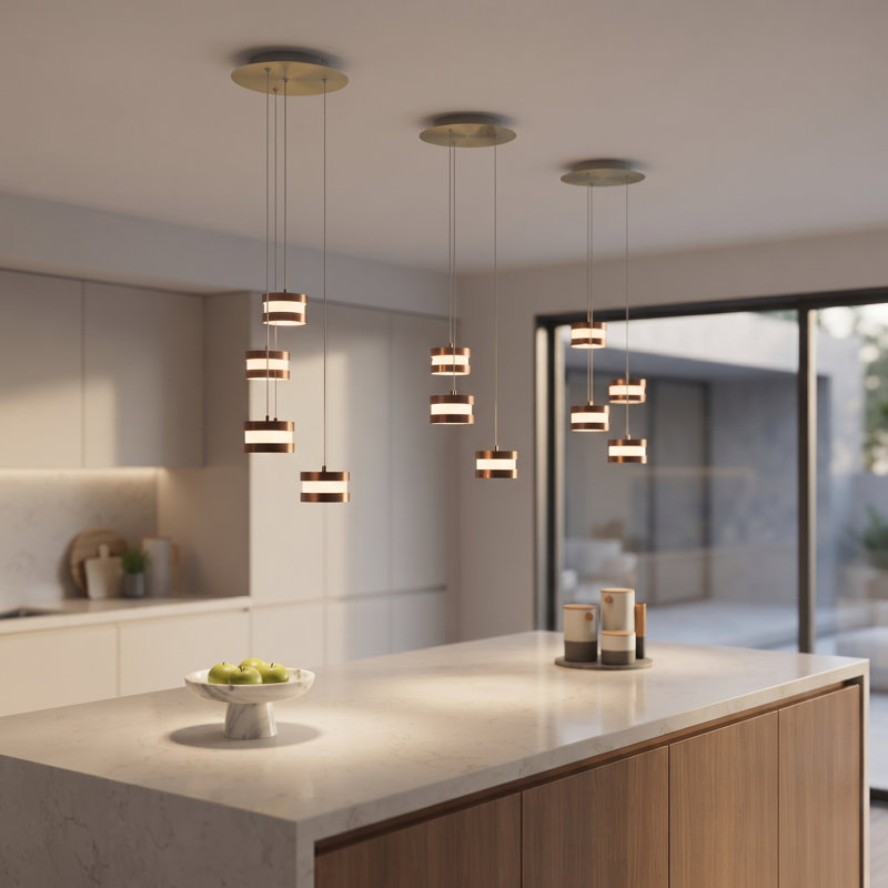 Karter 3 - Light Cluster Pendant, 2" H x 10" W x 10" D, Brushed Brass