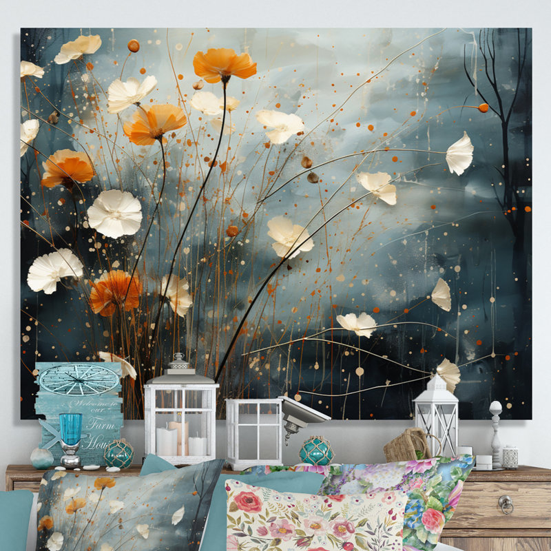 Coral Dandelion Floral Symphony III sur impression sur toile, H 30 po x l 40 po x P 1,5 po, Toile tendue