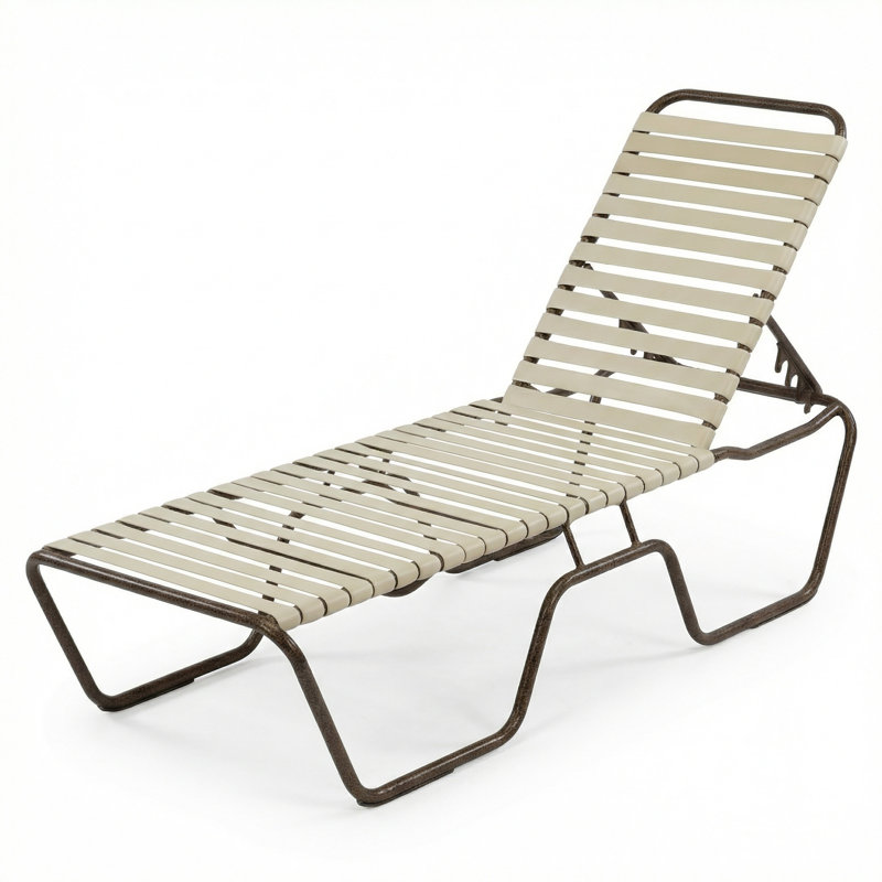 Armless Chaise, Putty Strap/Bronze Age