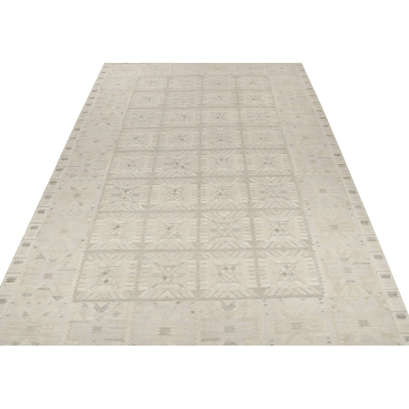 Scandinavian Wool Geometric Area Rug, Rectangle 8' x 10'