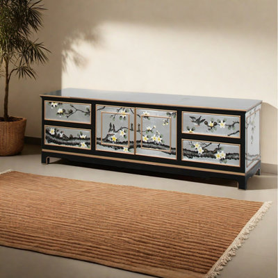 Minimalist style painted living room TV stand