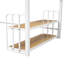 Lit mezzanine en métal avec bureau, tablettes de rangement et station de charge-672437146
