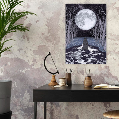 Moonlight Bather Colour Original Abstract Contemporary Winter Landscape Wall Art