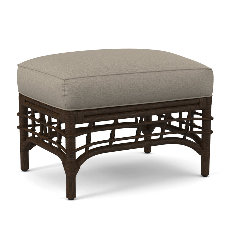 Luca Upholstered Ottoman, Beige Performance Fabric; 0851-73, Coffee