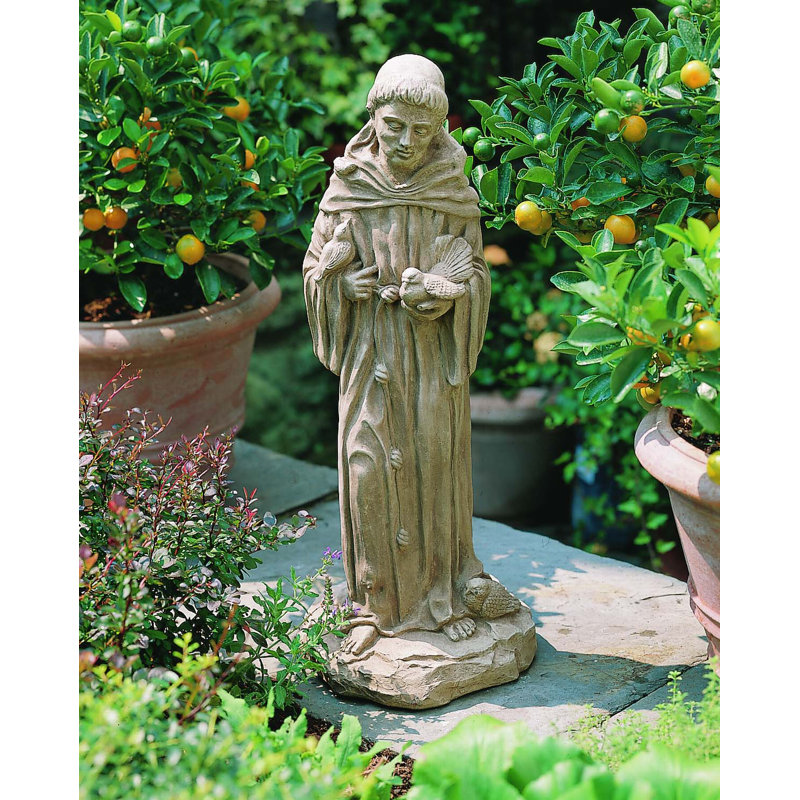 St. Francis Statue, Aged Limestone