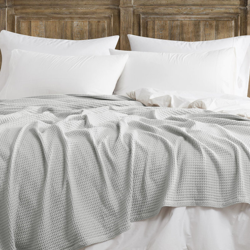 Couverture en coton The Farmhouse par Rachel Ashwell, Simple extra long, Gris