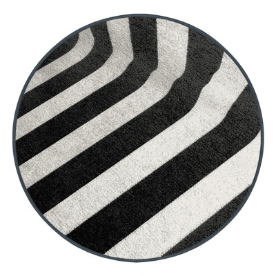 Tapis gris moelleux à rayures douces et douces Elbridge