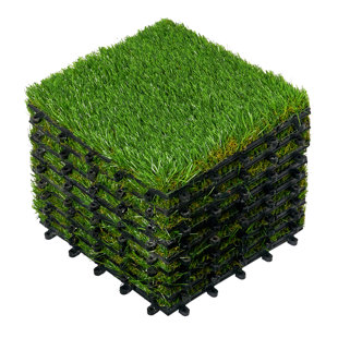 Interlocking Deck Tile in Autumn Artificial Grass