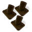 Heavy Duty Broom Handle Brackets 4-Screw Sturdy Connection for Wooden Handles - Pack of 3