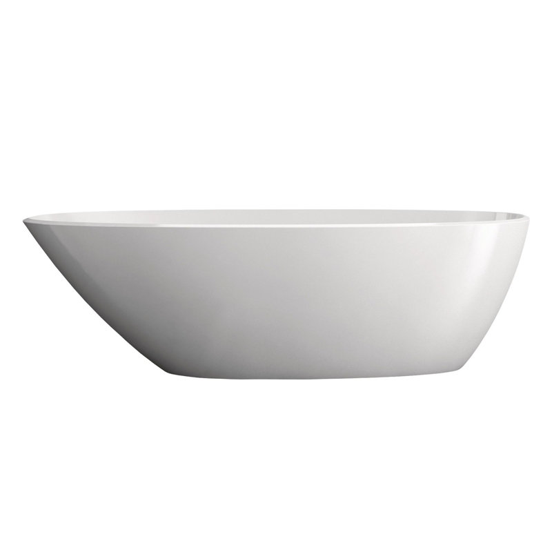 Mozzano 2 67" Freestanding Bathtub in Volcanic Limestone with Overflow Hole
