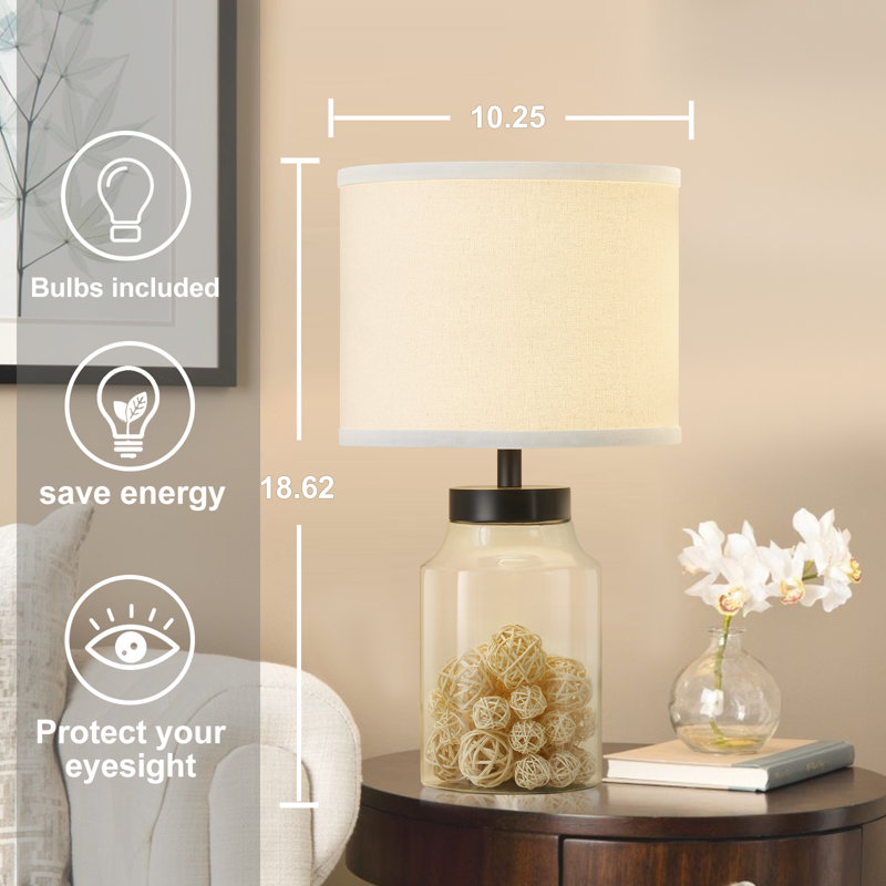 Ensemble de lampes de table avec verre transparent Antalya, Transparent