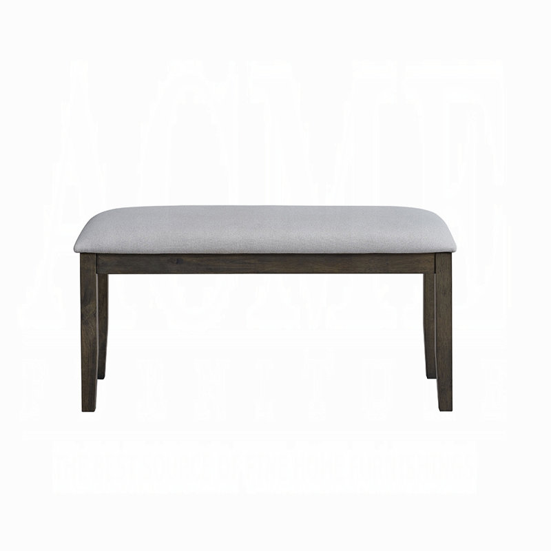 Banc rembourré L 40 po en gris et blanc Tammie